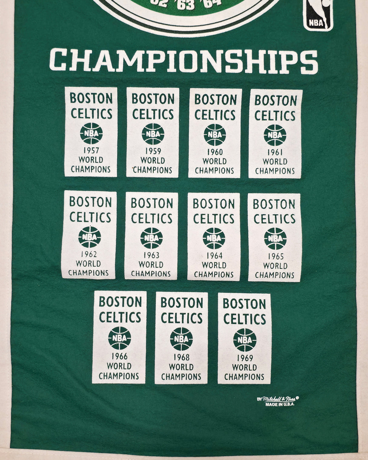 Bill Russell Autographed 11 Champions 30th Anniversary Banner Boston Celtics "#6" Beckett BAS #AE57455