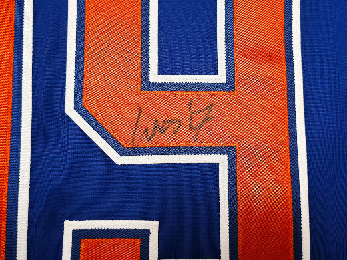 Edmonton Oilers Wayne Gretzky Autographed Orange & Blue Jersey Beckett BAS #AE85519