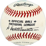 Buck Leonard Autographed Official NL Baseball Negro Leagues Beckett BAS QR #BX67620