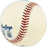 Joe Morgan Autographed Official 2001 Father's Day Logo MLB Baseball Cincinnati Reds Beckett BAS QR #BX67630