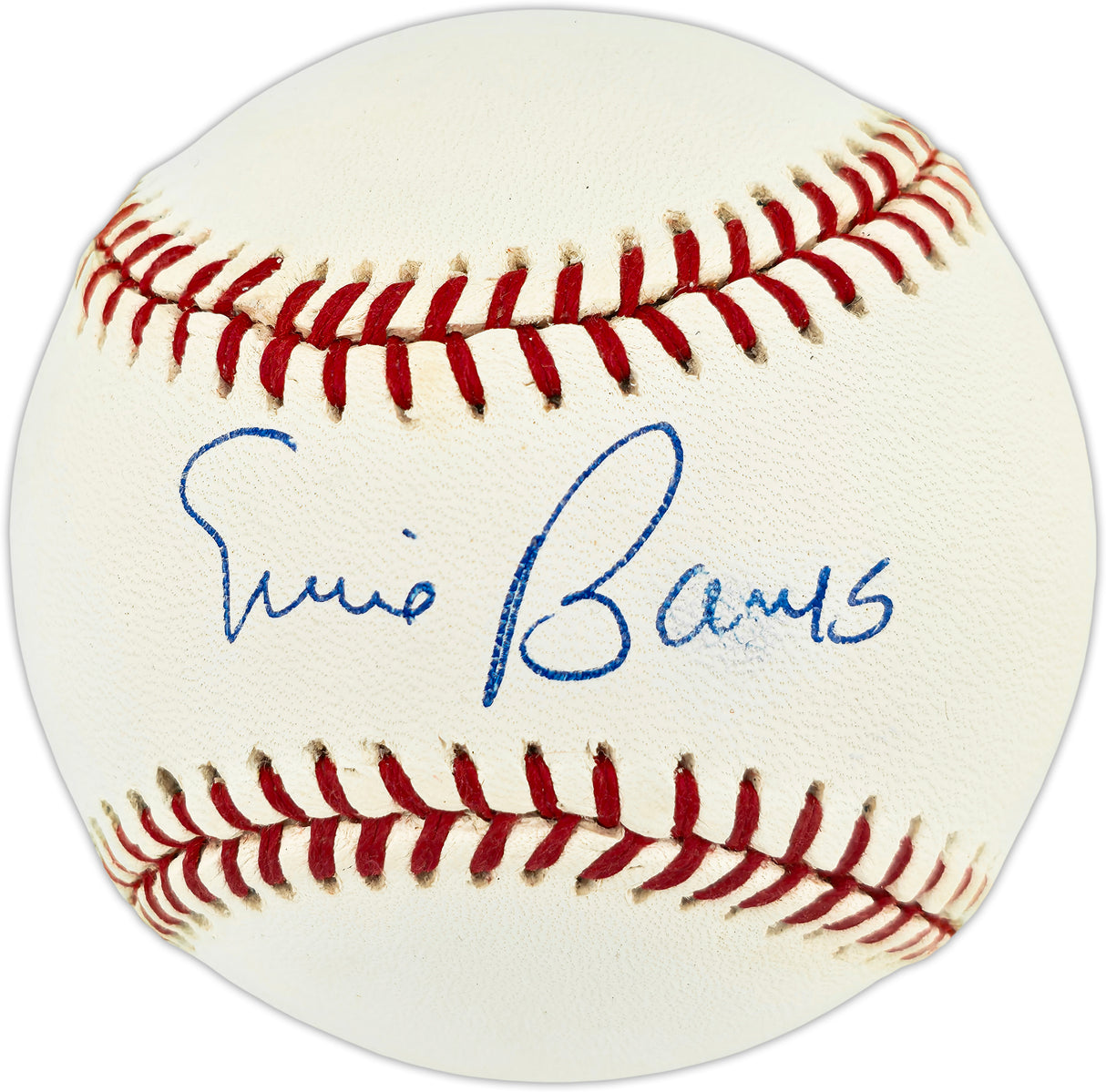 Ernie Banks Autographed Official NL Baseball Chicago Cubs Beckett BAS QR #BX67642