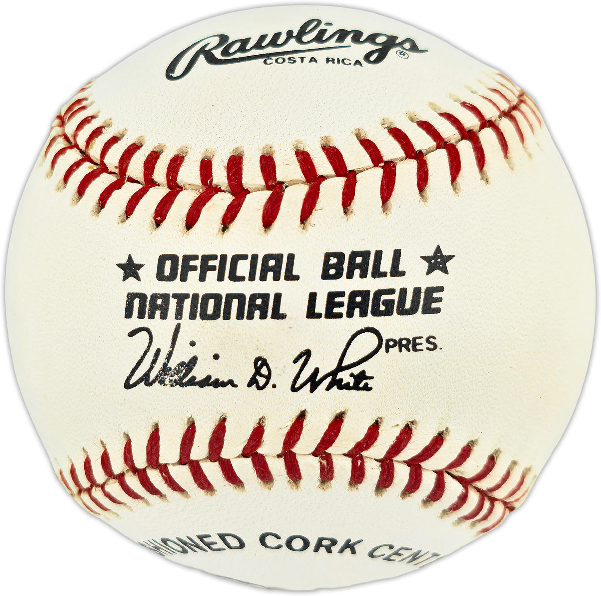 Ernie Banks Autographed Official NL Baseball Chicago Cubs Beckett BAS QR #BX67642