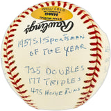 Stan Musial Autographed Official NL Baseball St. Louis Cardinals With 20 Stats Beckett BAS QR #BX67651