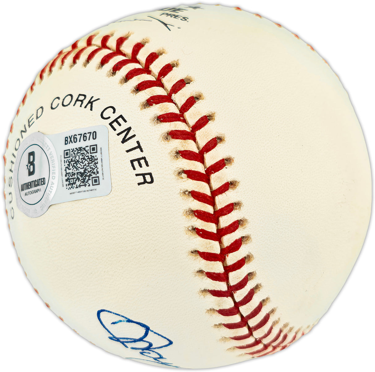 Manny Sanguillen Autographed Official NL Baseball Pittsburgh Pirates Beckett BAS QR #BX67670