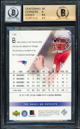 Tom Brady Autographed 2000 Upper Deck SPx Rookie Card #130 New England Patriots BGS 9.5 Auto Grade Gem Mint 10 #626/1350 Beckett BAS Witness #12973213