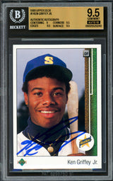 Ken Griffey Jr. Autographed 1989 Upper Deck Rookie Card #1 Seattle Mariners BGS 9.5 Auto Grade Gem Mint 10 Beckett BAS #20520240