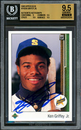Ken Griffey Jr. Autographed 1989 Upper Deck Rookie Card #1 Seattle Mariners BGS 9.5 Auto Grade Gem Mint 10 Beckett BAS #20520241
