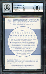 Ken Griffey Jr. Autographed 1987 Bellingham Rookie Card #15 Seattle Mariners BGS 9 Auto Grade Gem Mint 10 Beckett BAS #14727248