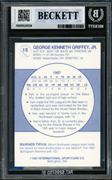 Ken Griffey Jr. Autographed 1987 Bellingham Rookie Card #15 Seattle Mariners BGS 9 Auto Grade Gem Mint 10 Beckett BAS #20520234