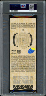 Tom Brady Autographed 2005 Super Bowl XXXIX Full Ticket New England Patriots PSA 9 Auto Grade Gem Mint 10 PSA/DNA #167394162