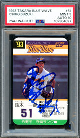 Ichiro Suzuki Autographed 1993 Takara Rookie Card #51 Orix BlueWave PSA 9 Auto Grade Gem Mint 10 "#51" (In Kanji) PSA/DNA #102904027