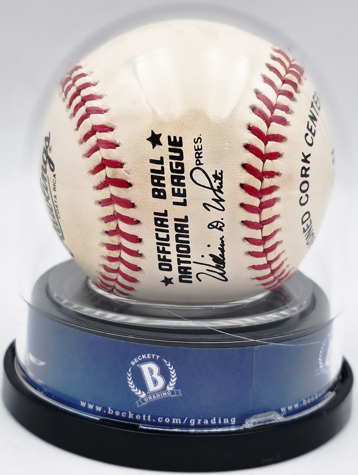 Willie Mays & Hank Aaron Autographed Official NL Baseball Auto Grade Mint 9 Beckett BAS #20778605