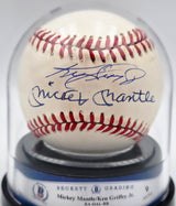 Mickey Mantle & Ken Griffey Jr. Autographed Official AL Baseball Auto Grade Mint 9 Beckett BAS #20778609