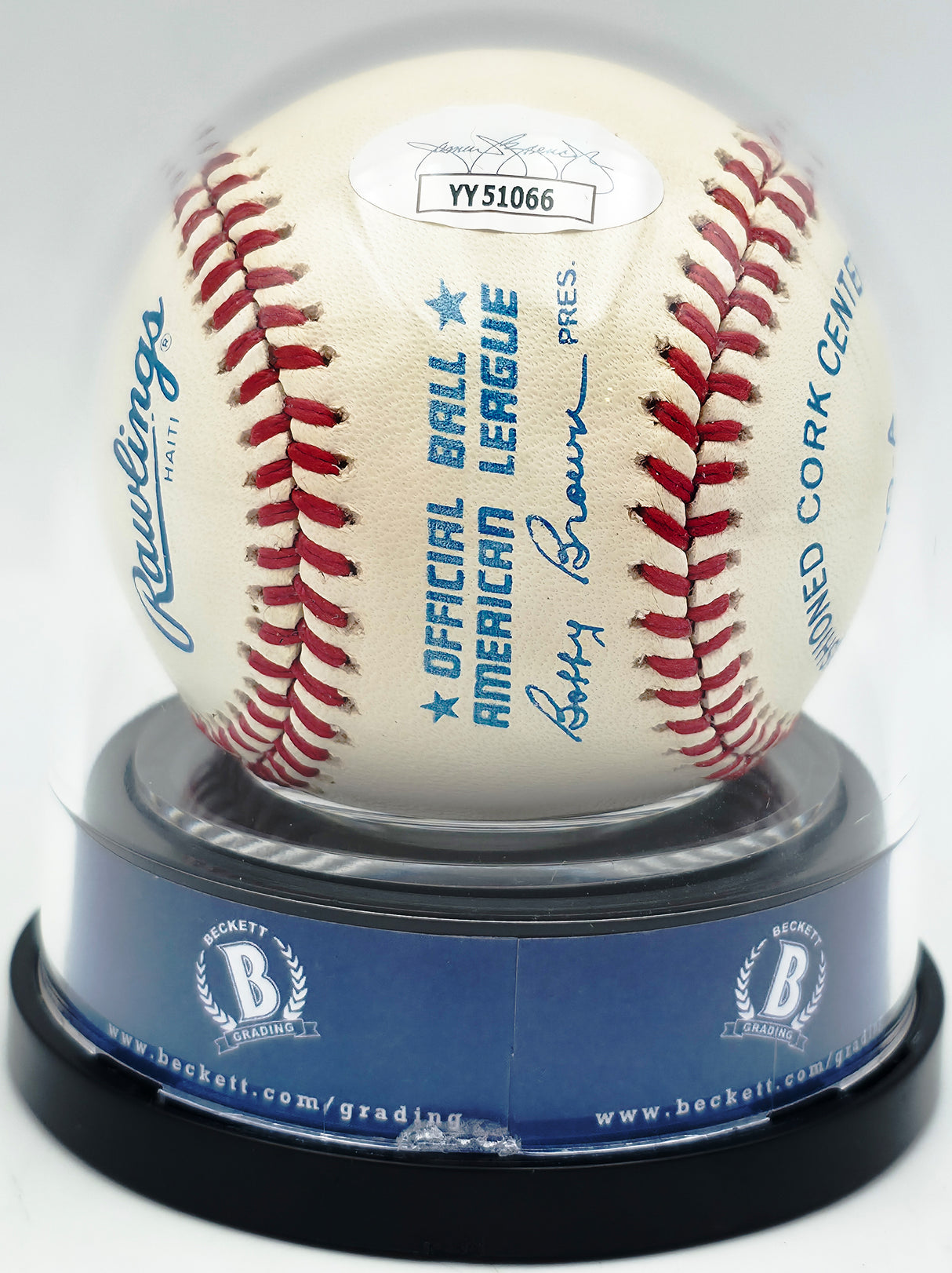 Mickey Mantle & Ken Griffey Jr. Autographed Official AL Baseball Auto Grade Near Mint/Mint 8 Beckett BAS #20779705
