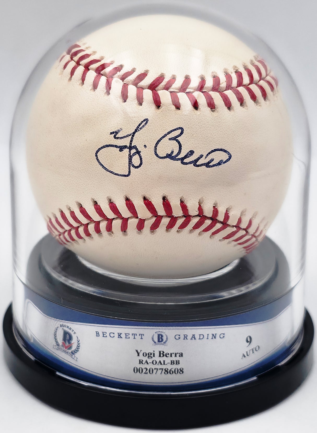 Yogi Berra Autographed Official AL Baseball New York Yankees Auto Grade Mint 9 Beckett BAS #20778608