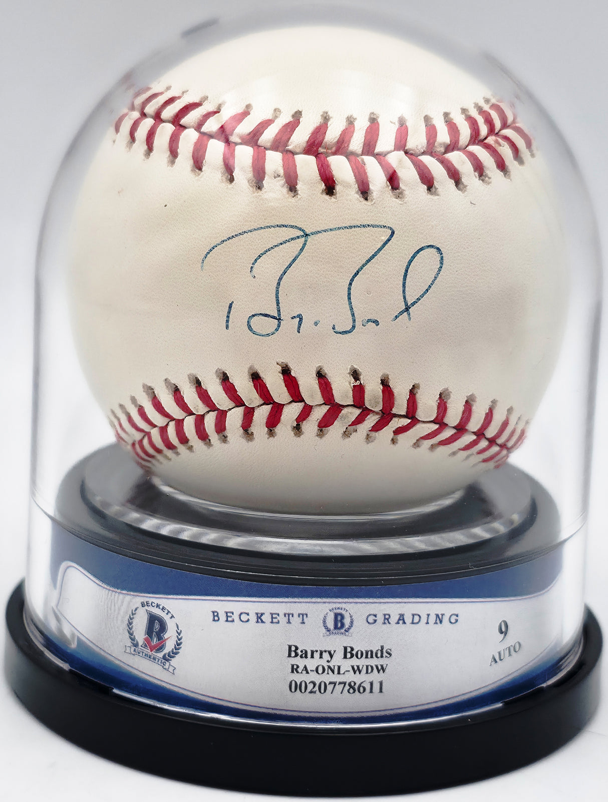 Barry Bonds Autographed Official NL Baseball San Francisco Giants Auto Grade Mint 9 Beckett BAS #20778611