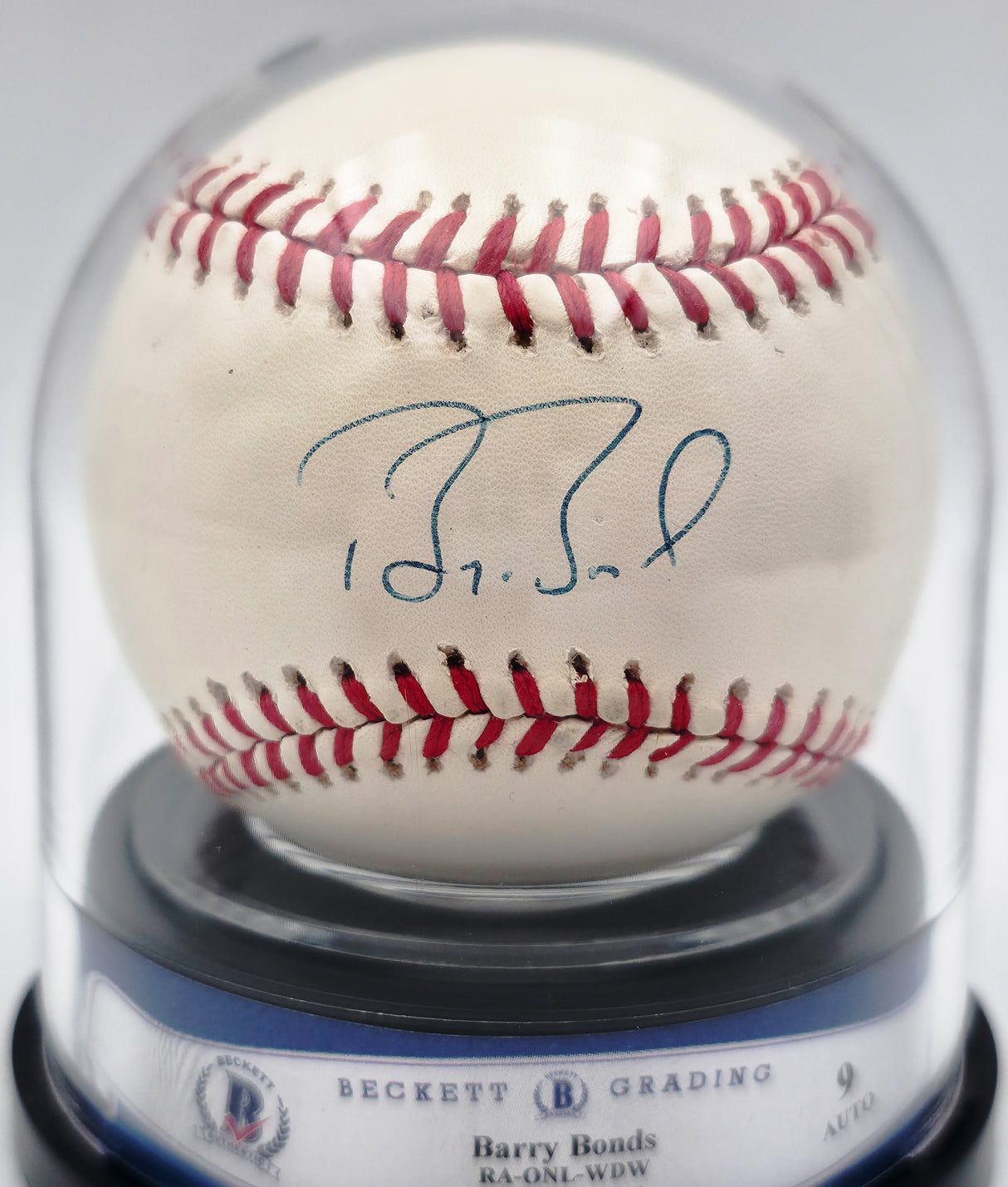 Barry Bonds Autographed Official NL Baseball San Francisco Giants Auto Grade Mint 9 Beckett BAS #20778611
