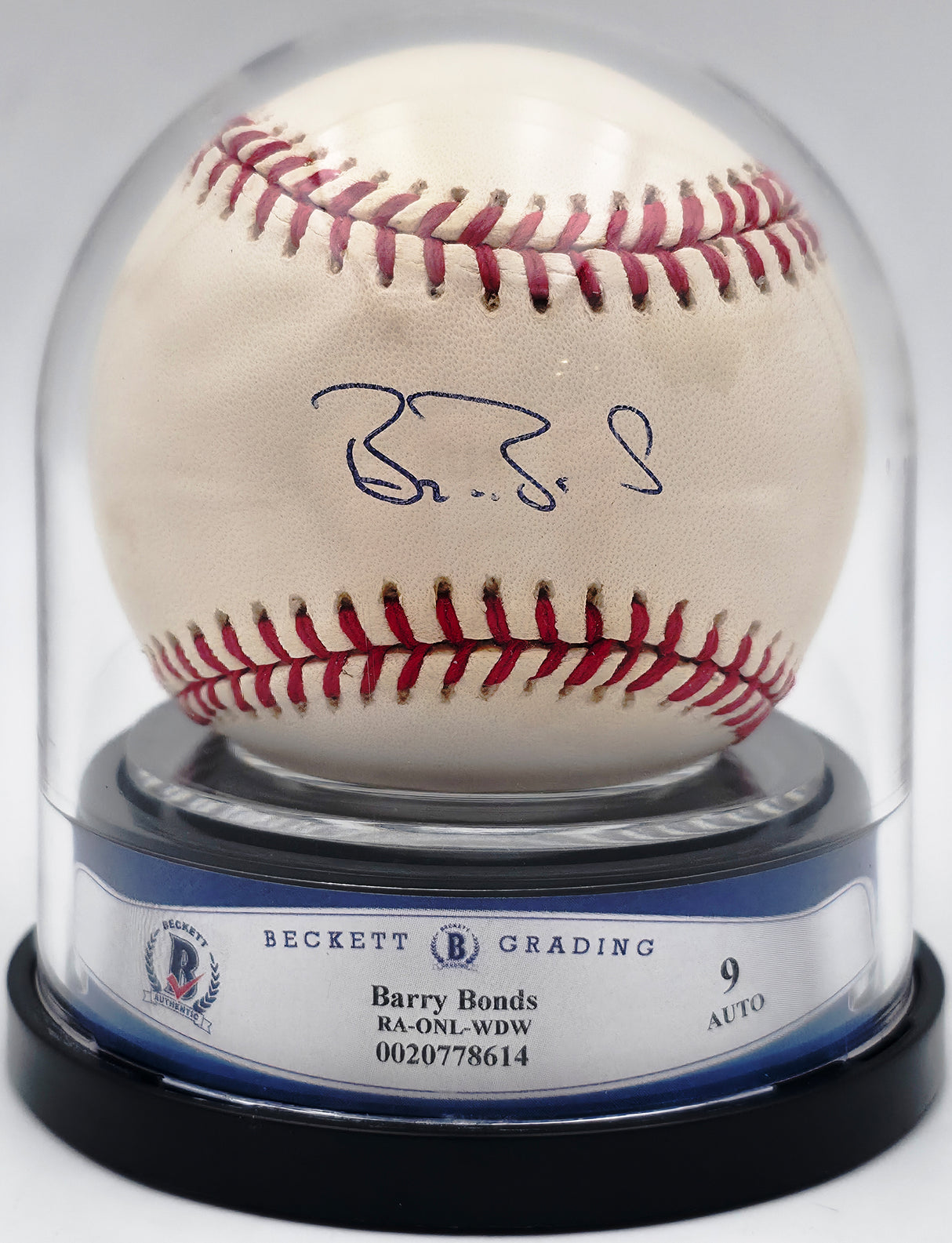 Barry Bonds Autographed Official NL Baseball San Francisco Giants Auto Grade Mint 9 Beckett BAS #20778614