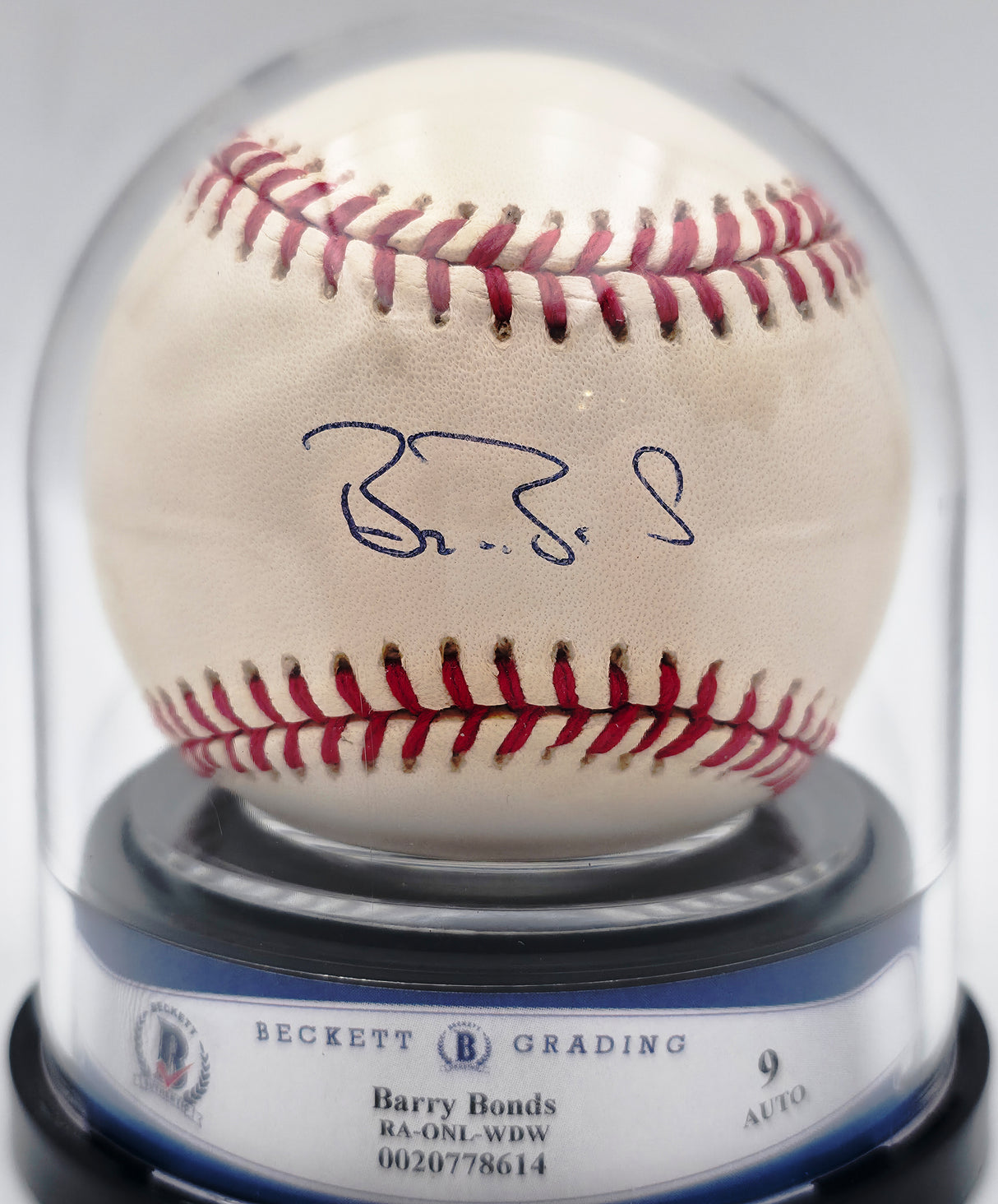Barry Bonds Autographed Official NL Baseball San Francisco Giants Auto Grade Mint 9 Beckett BAS #20778614