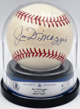Joe Dimaggio Autographed Official AL Baseball New York Yankees Auto Grade Mint 9 Beckett BAS #20778607