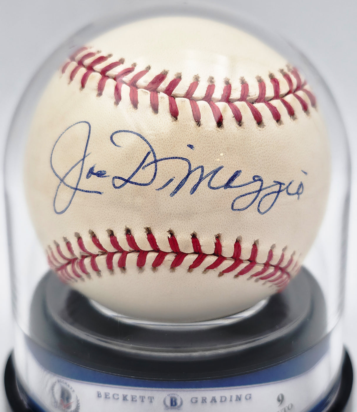 Joe Dimaggio Autographed Official AL Baseball New York Yankees Auto Grade Mint 9 Beckett BAS #20778607