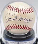 Joe Dimaggio Autographed Official AL Baseball New York Yankees Auto Grade Mint 9 Beckett BAS #20778607