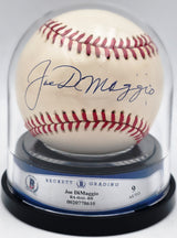 Joe Dimaggio Autographed Official AL Baseball New York Yankees Auto Grade Mint 9 Beckett BAS #20778610