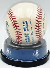 Joe Dimaggio Autographed Official AL Baseball New York Yankees Auto Grade Mint 9 Beckett BAS #20778610