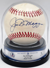 Joe Dimaggio Autographed Official AL Baseball New York Yankees Auto Grade Near Mint/Mint 8 (Damaged) Beckett BAS #20779708