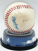 Joe Dimaggio Autographed Official AL Baseball New York Yankees Auto Grade Near Mint/Mint 8 (Damaged) Beckett BAS #20779708