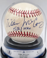 Willie McCovey Autographed Official NL Baseball San Francisco Giants Auto Grade Mint 9 "521 HR's" Beckett BAS #20779081
