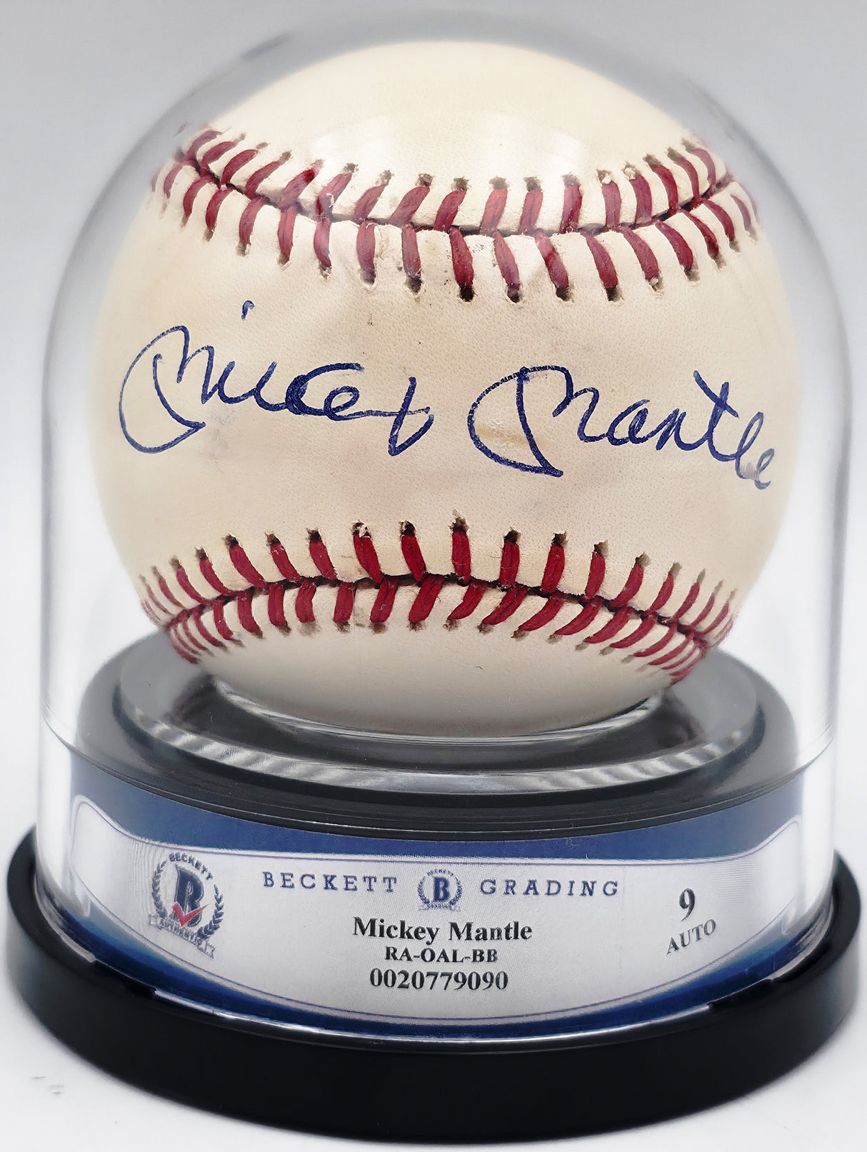Mickey Mantle Autographed Official AL Baseball New York Yankees Auto Grade Mint 9 Beckett BAS #20779090