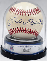 Mickey Mantle Autographed Official AL Baseball New York Yankees Auto Grade Mint 9 Beckett BAS #20779087