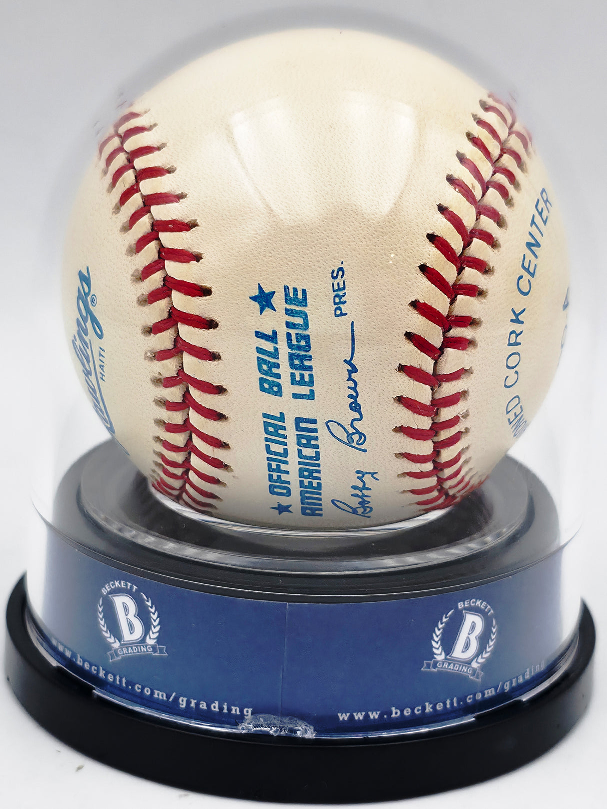 Mickey Mantle Autographed Official AL Baseball New York Yankees Auto Grade Near Mint/Mint 8 Beckett BAS #20779707