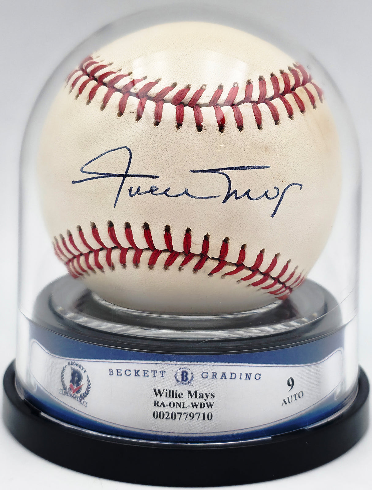 Willie Mays Autographed Official NL Baseball San Francisco Giants Auto Grade Mint 9 Beckett BAS #20779710