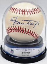 Willie Mays Autographed Official NL Baseball San Francisco Giants Auto Grade Mint 9 Beckett BAS #20779082
