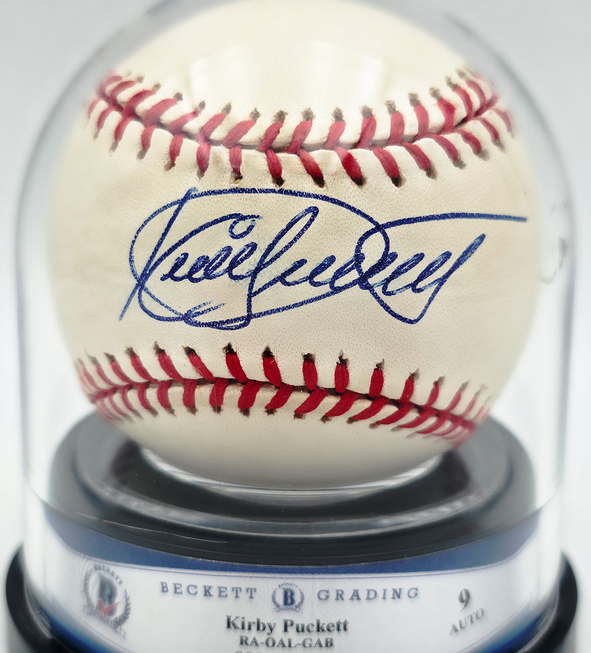 Kirby Puckett Autographed Official AL Baseball Minnesota Twins Auto Grade Mint 9 Beckett BAS #20779709