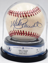 Mike Schmidt Autographed Official NL Baseball Philadelphia Phillies Auto Grade Mint 9 Beckett BAS #20778612