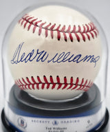Ted Williams Autographed Official AL Baseball Boston Red Sox Auto Grade Mint 9 Beckett BAS #20778613