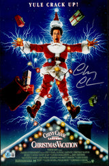 Chevy Chase Autographed 11x17 Christmas Vacation Movie Poster Clark Griswold Beckett BAS QR #BW23326