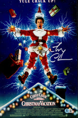 Chevy Chase Autographed 11x17 Christmas Vacation Movie Poster Clark Griswold Beckett BAS QR #BW23068