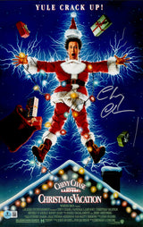 Chevy Chase Autographed 11x17 Christmas Vacation Movie Poster Clark Griswold Beckett BAS QR #BW23501