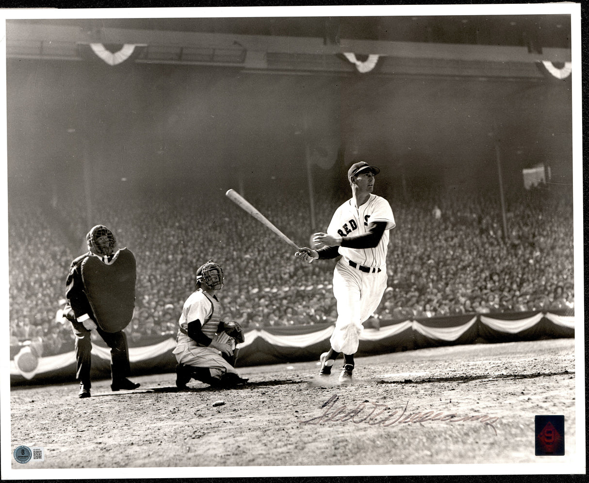 Ted Williams Autographed 16x20 Photo Boston Red Sox Beckett BAS #AE49045