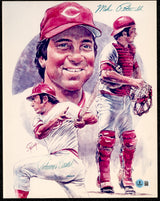 Johnny Bench & Mike Petronella Autographed 16x20 Photo Cincinnati Reds #189/1000 Beckett BAS QR #BU86707