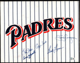 1990 San Diego Padres Autographed San Diego Padres Jersey Display With 5 Signatures Including Tony Gwynn Beckett BAS #AC56189