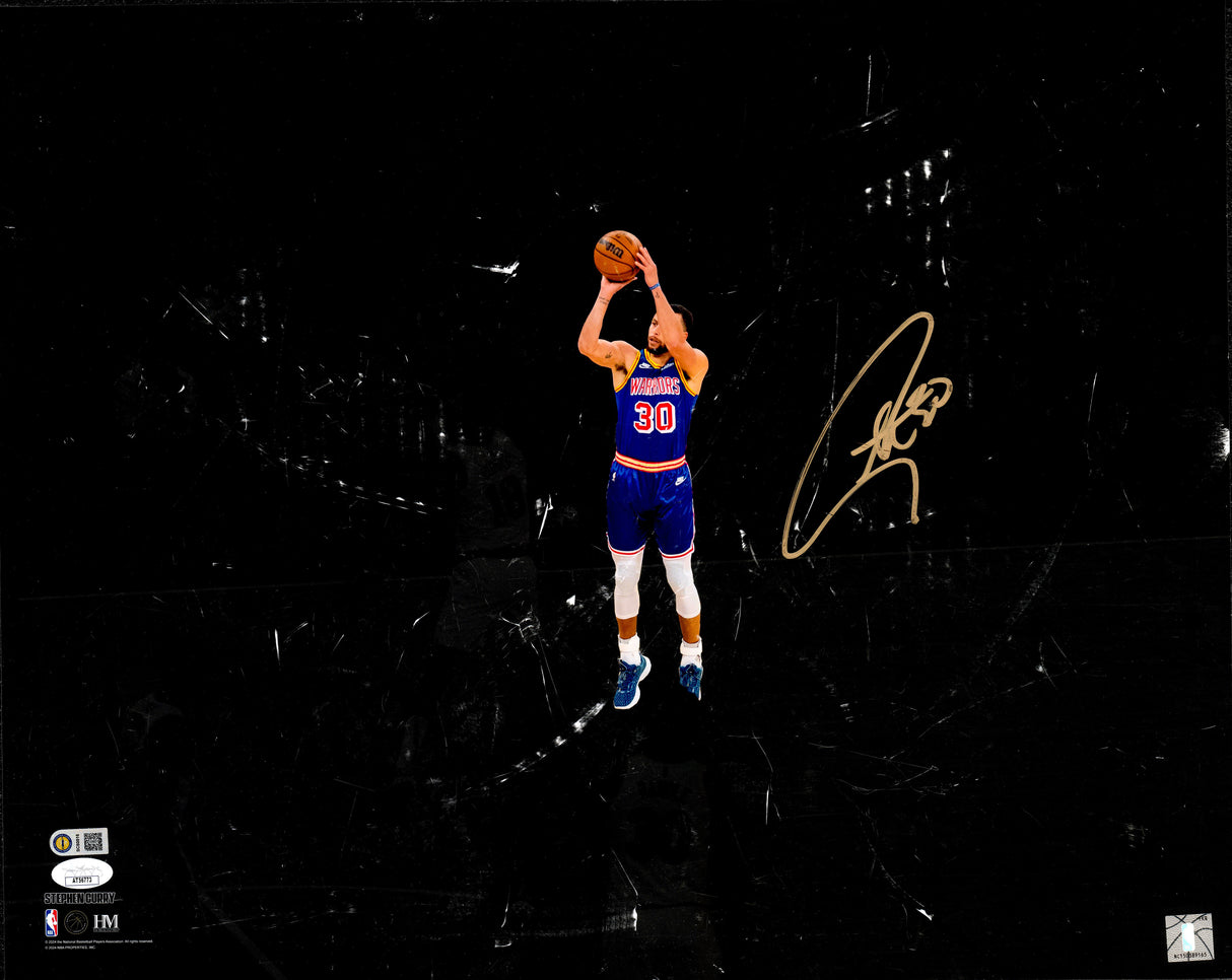 Stephen Curry Autographed 16x20 Photo Golden State Warriors (Damaged) JSA #AT56773