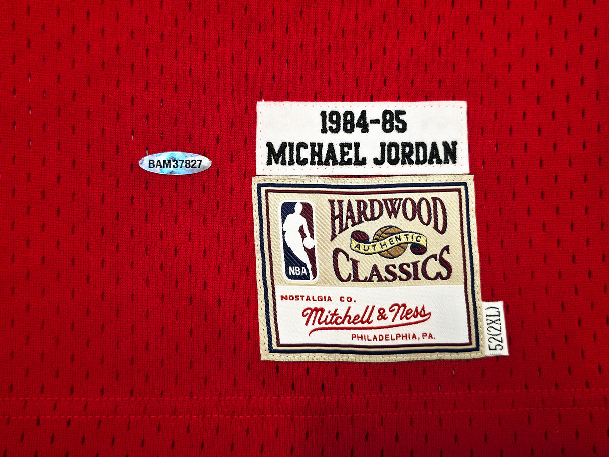 Michael Jordan Autographed '1984-85 Chicago Bulls Red Mitchell & Ness Rookie Jersey UDA Holo #BAM37827