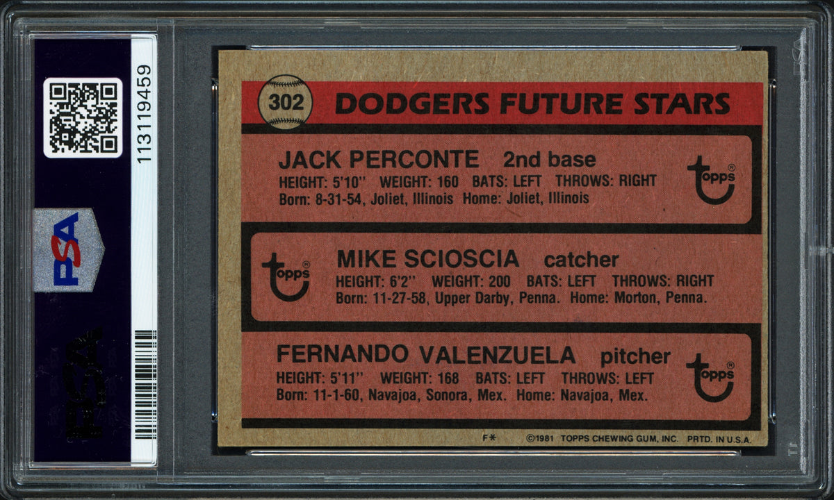 Fernando Valenzuela & Others Autographed 1981 Topps Rookie Card #302 Los Angeles Dodgers Auto Grade Mint 9 PSA/DNA #113119459