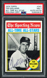 Ted Williams Autographed 1976 Topps Card #347 Boston Red Sox PSA 7 PSA/DNA #103659675