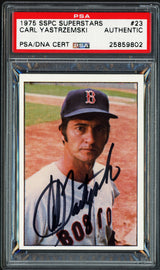 Carl Yastrzemski Autographed 1975 SSPC Superstars Card #23 Boston Red Sox PSA/DNA #25859802